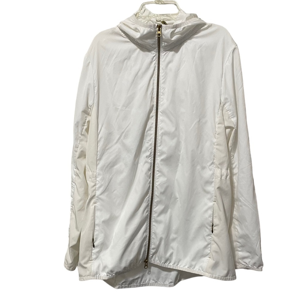 SUNICE Women’s Lightweight Windbreaker with good and pockets white size Large